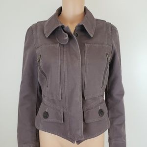 LOFT Cotton Moto Utility Jacket Size 8 NWT